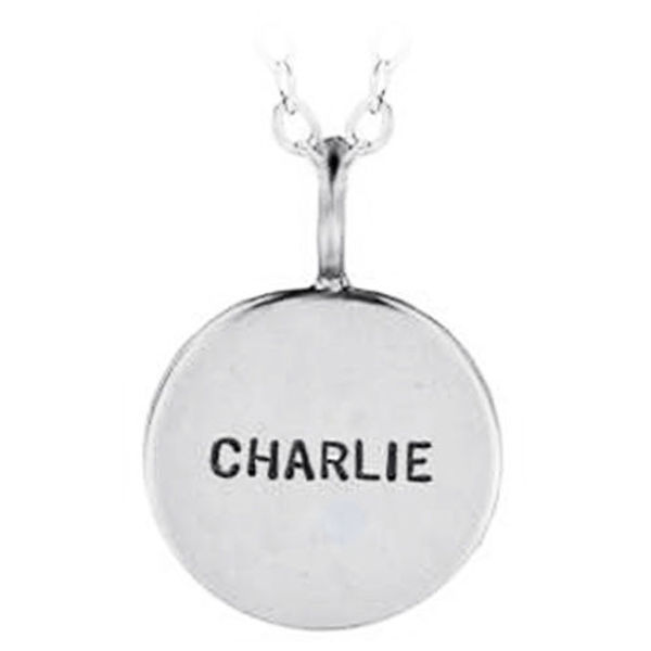 Picture of Sterling Silver 5/8" Name Charm Necklace