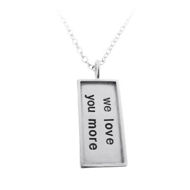 Picture of Sterling Silver Rimmed Rectangle Charm Necklace
