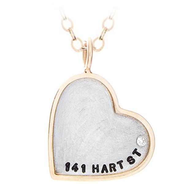 Picture of Silver with 14k Rim Heart Charm