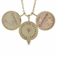 Picture of Personalized Gold Rimmed Name Necklace with 14k Soldered Stars