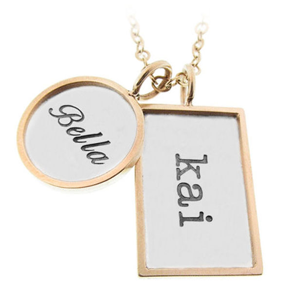 Picture of Silver and Gold Rimmed Mixed Charm Necklace