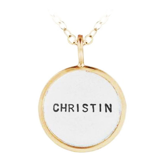 Picture of Sterling Silver 3/4" Round Charm with 14K Gold Rim