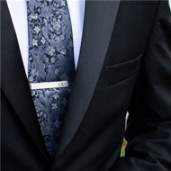 Picture of Silver Tie Clip with Diamond and Monogram